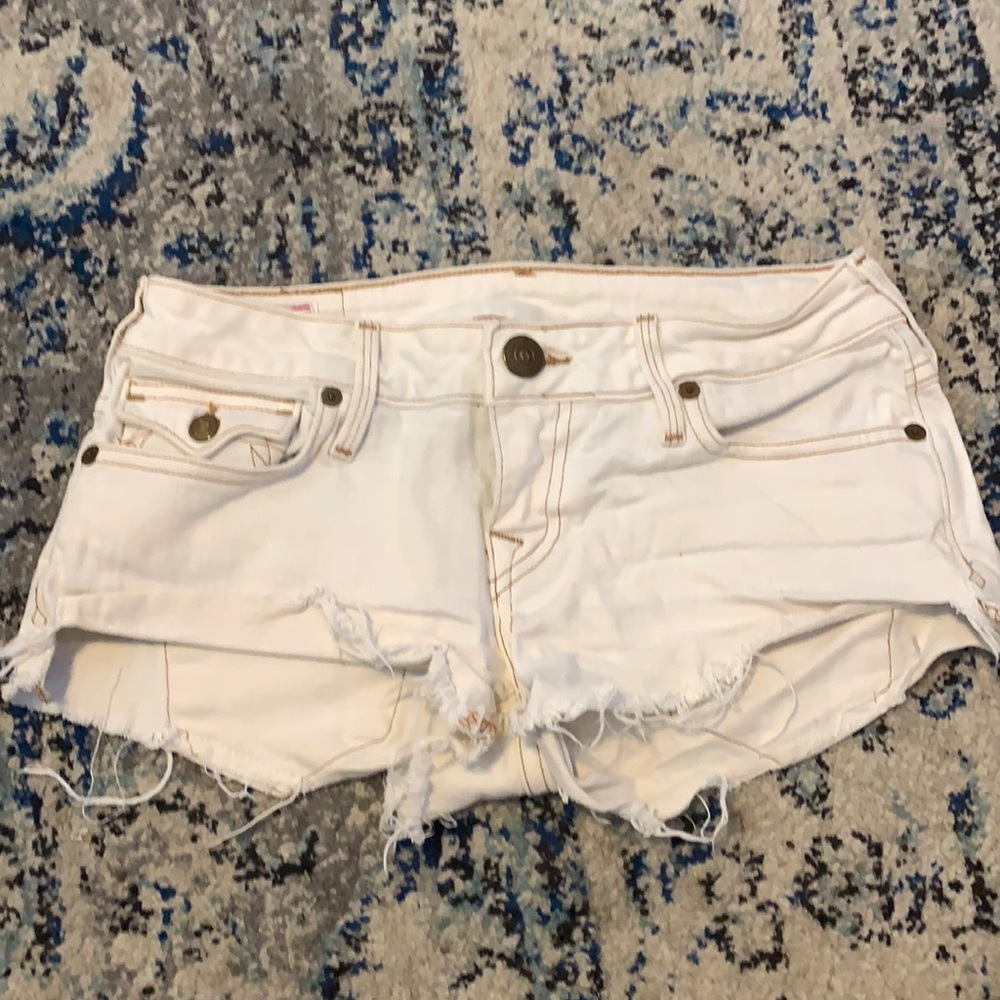 True Religion White Jean Shorts - Picture 1 of 4